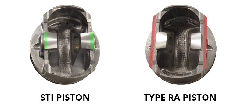 Type RA vs. STI Piston Bottom